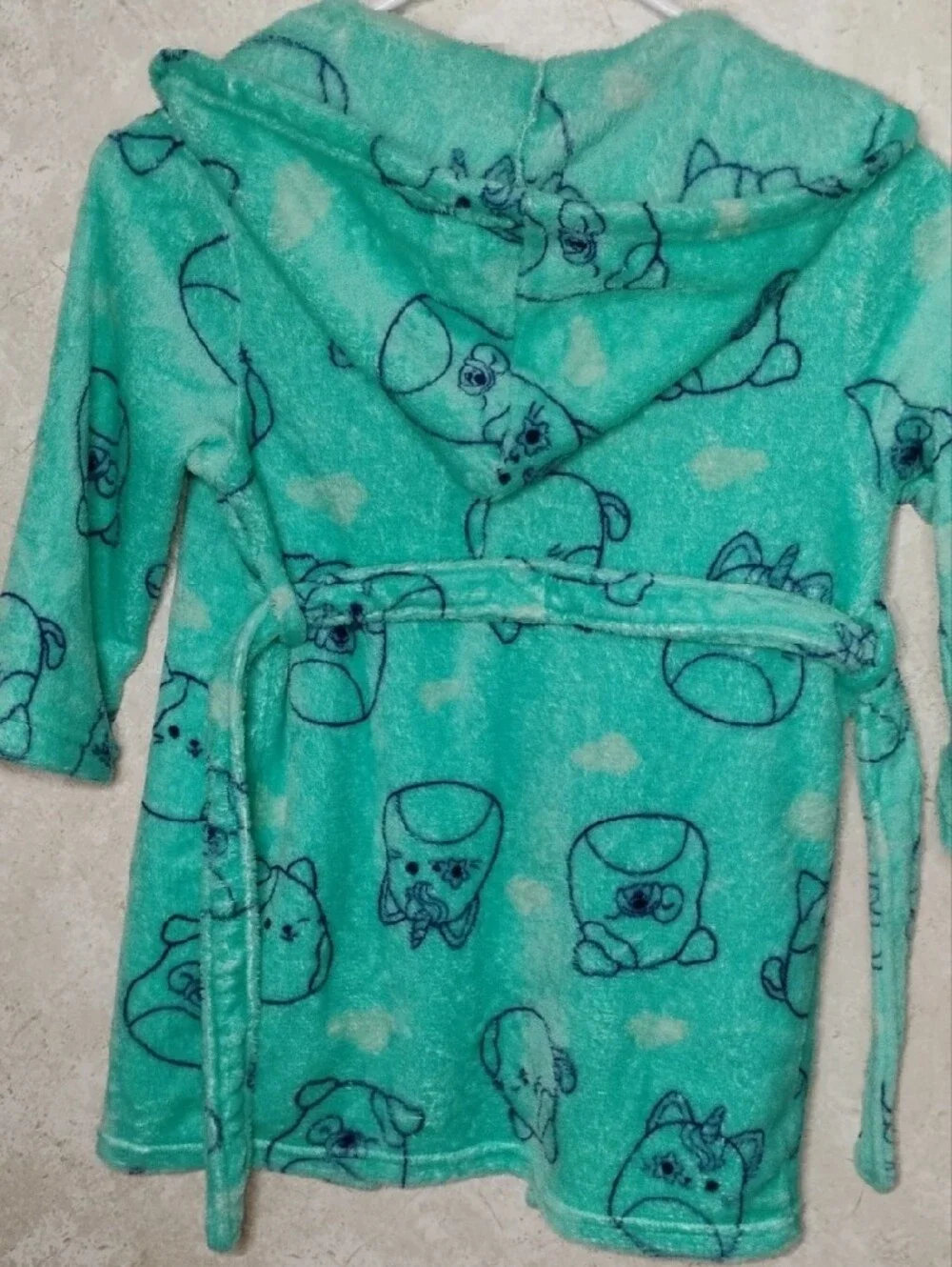 Squishmallows Kids Plush Hooded Robe - Teal And 2 Squishmallow Plushes